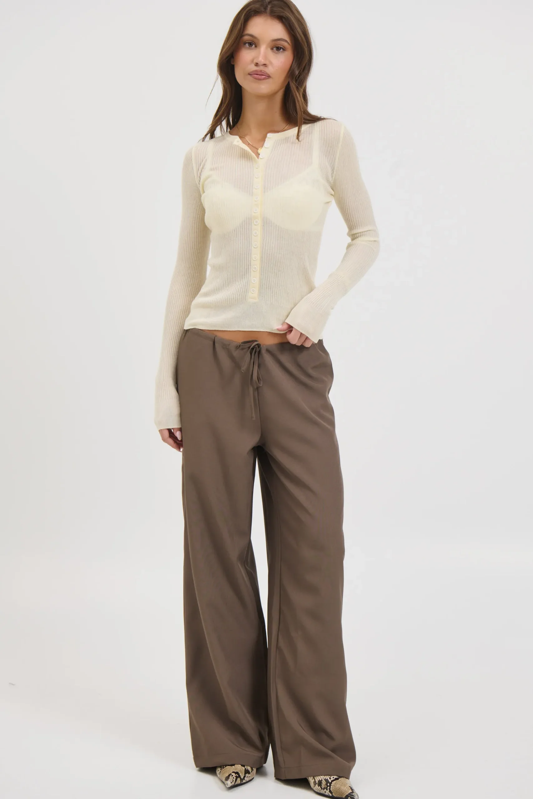 Analisa Sheer Top Beige