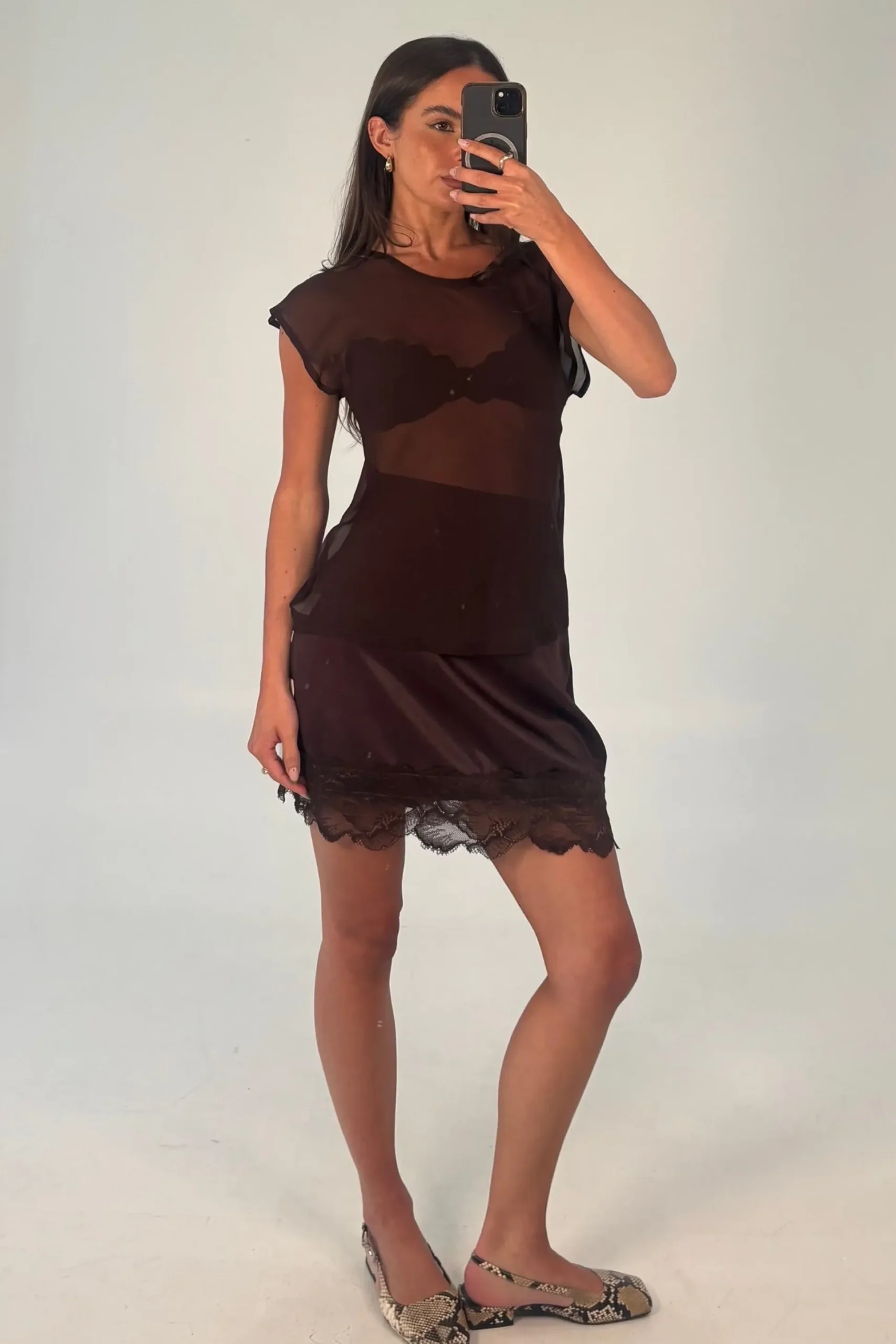 Camille Mini Skirt Chocolate