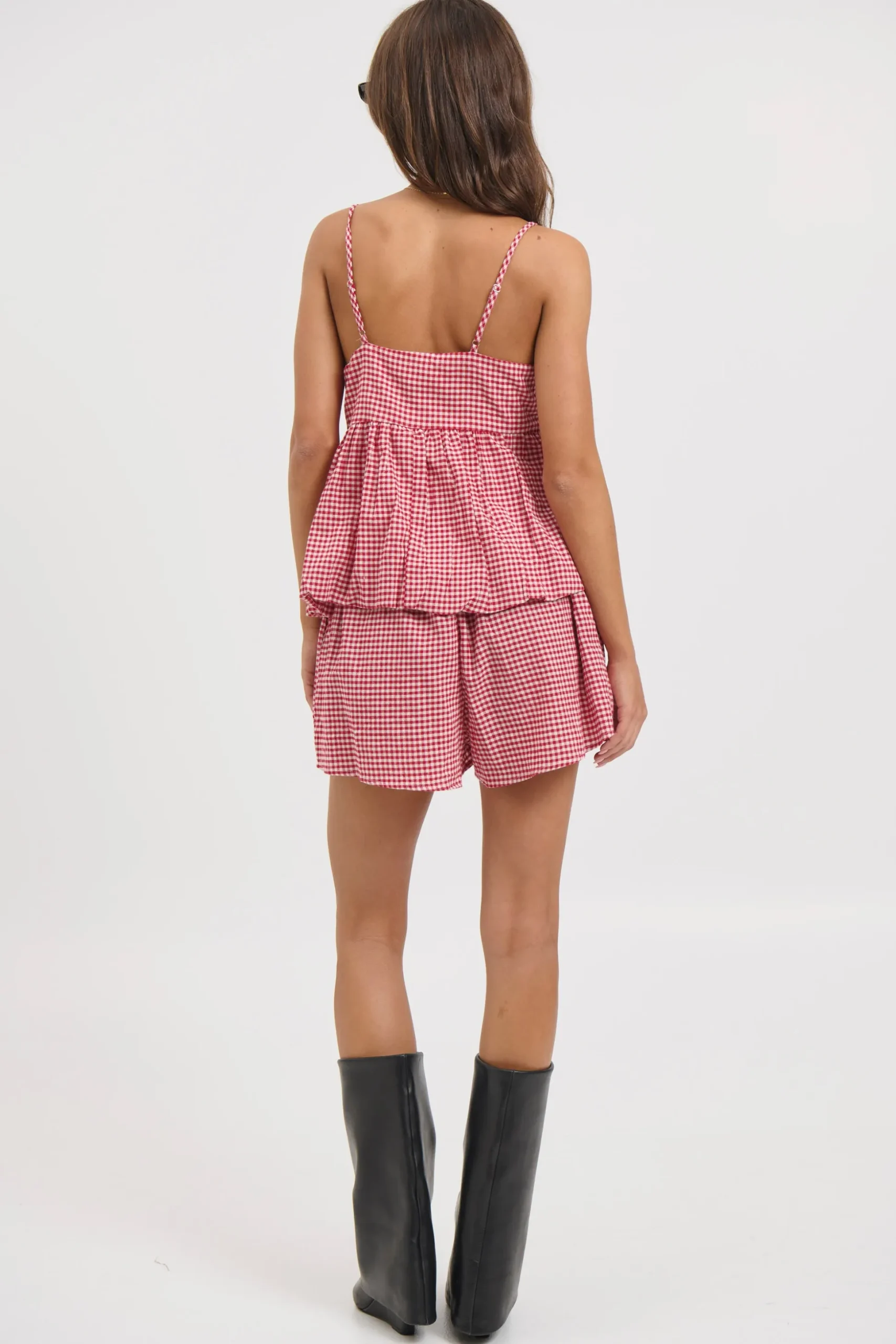 Dolly Gingham Set Red