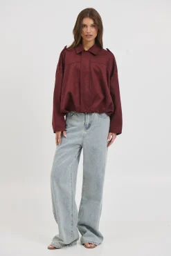 Harmony Suede Jacket Wine