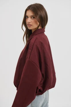 Harmony Suede Jacket Wine
