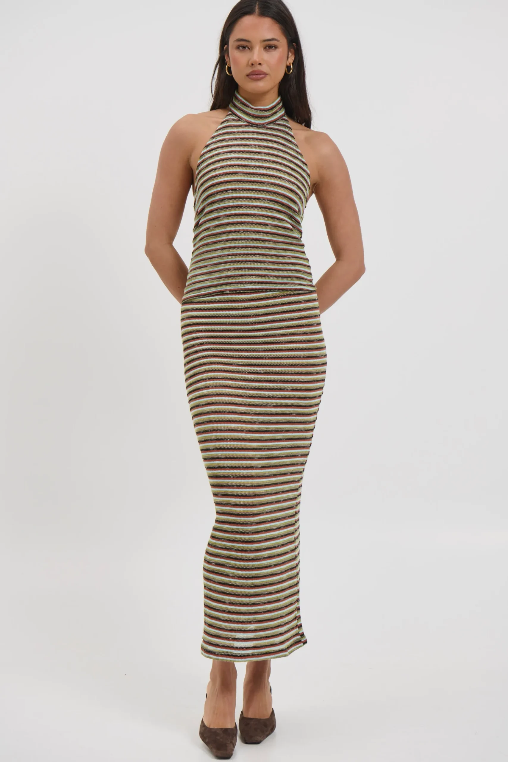 Jordy Maxi Skirt Blue Stripe
