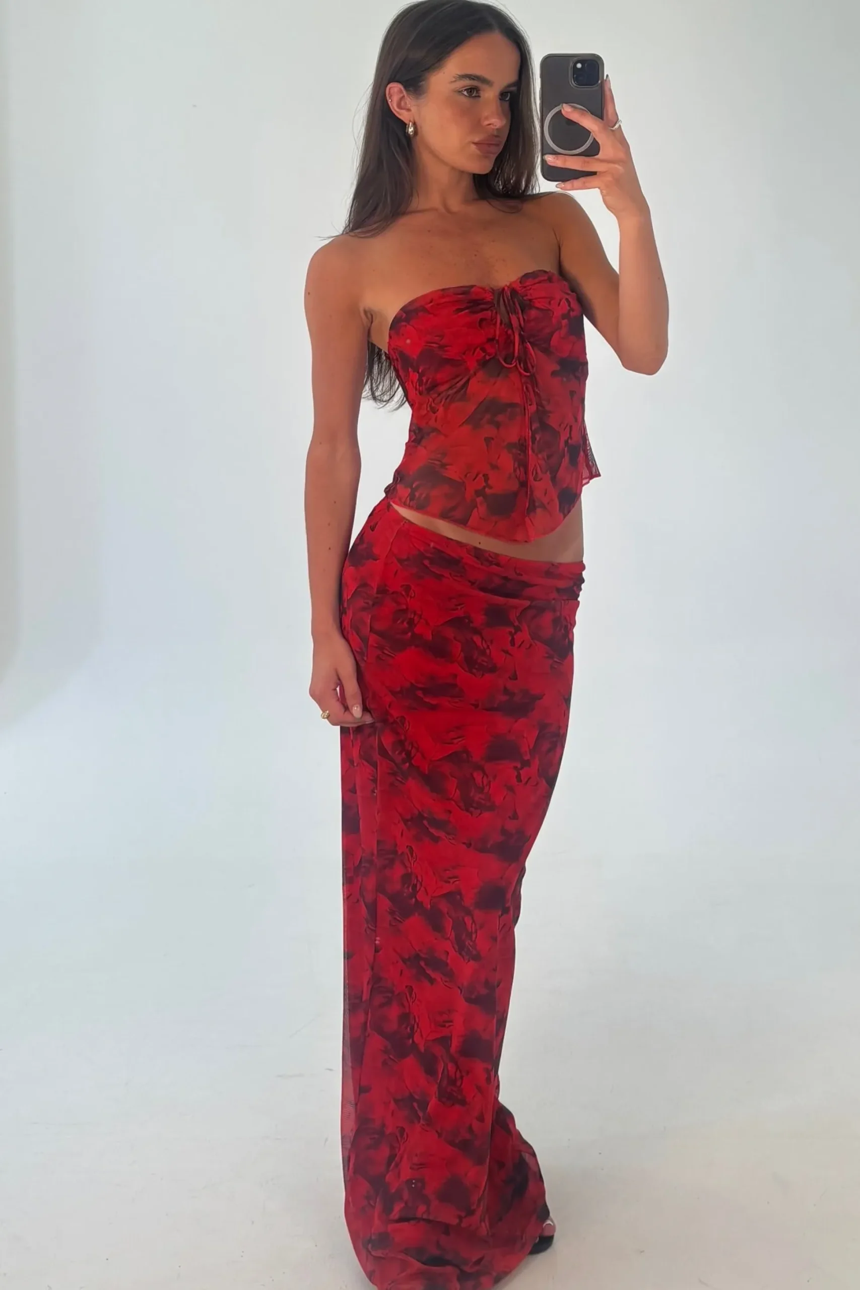 Lani Maxi Skirt Red