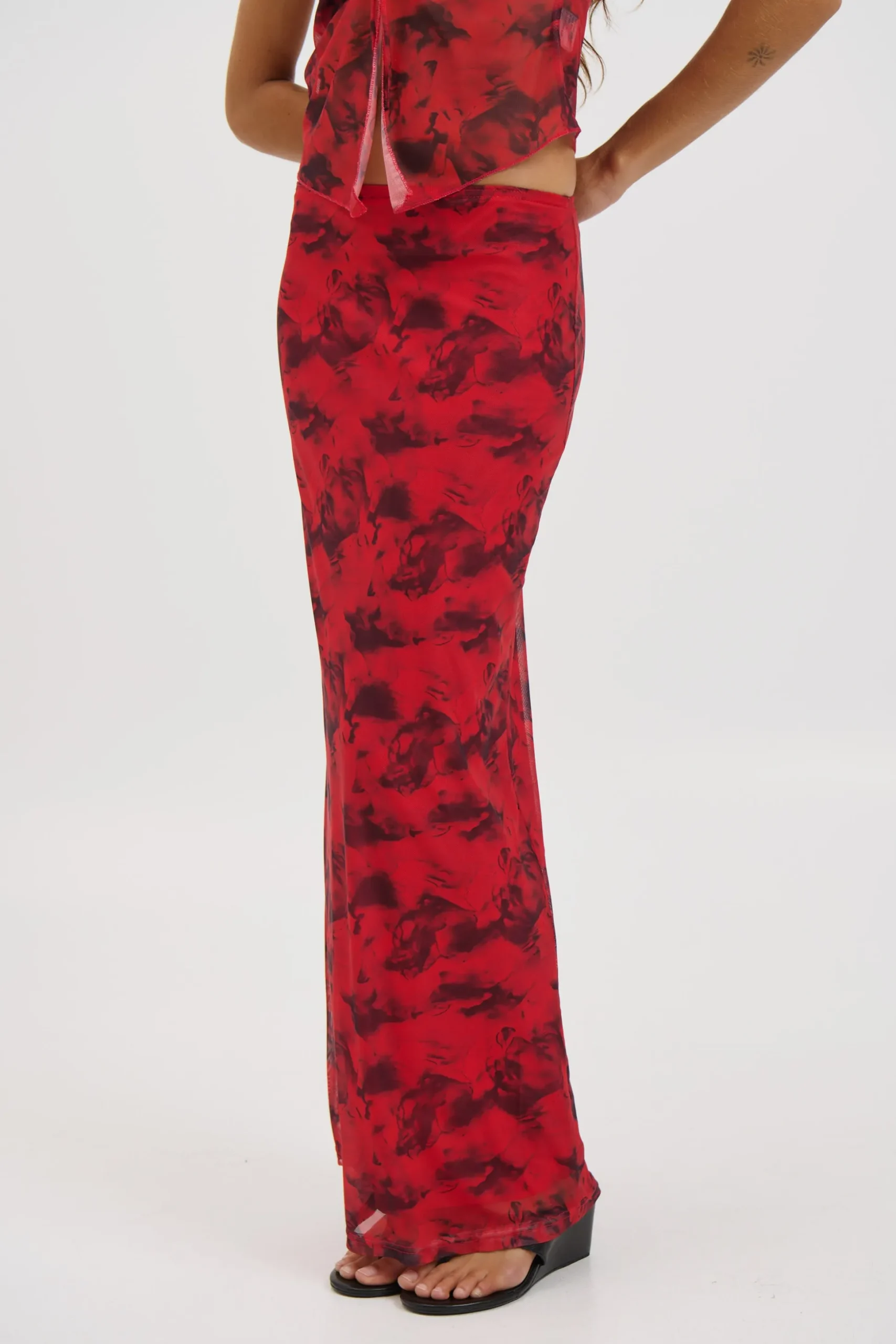 Lani Maxi Skirt Red