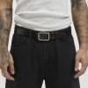 Leather Belt Wide Dark Brown