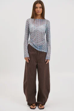 Lina Sheer Top Blue