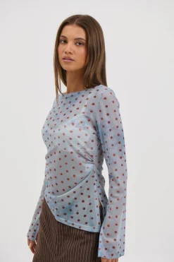 Lina Sheer Top Blue
