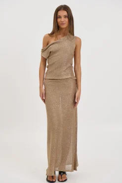 Manni Midi Skirt Gold