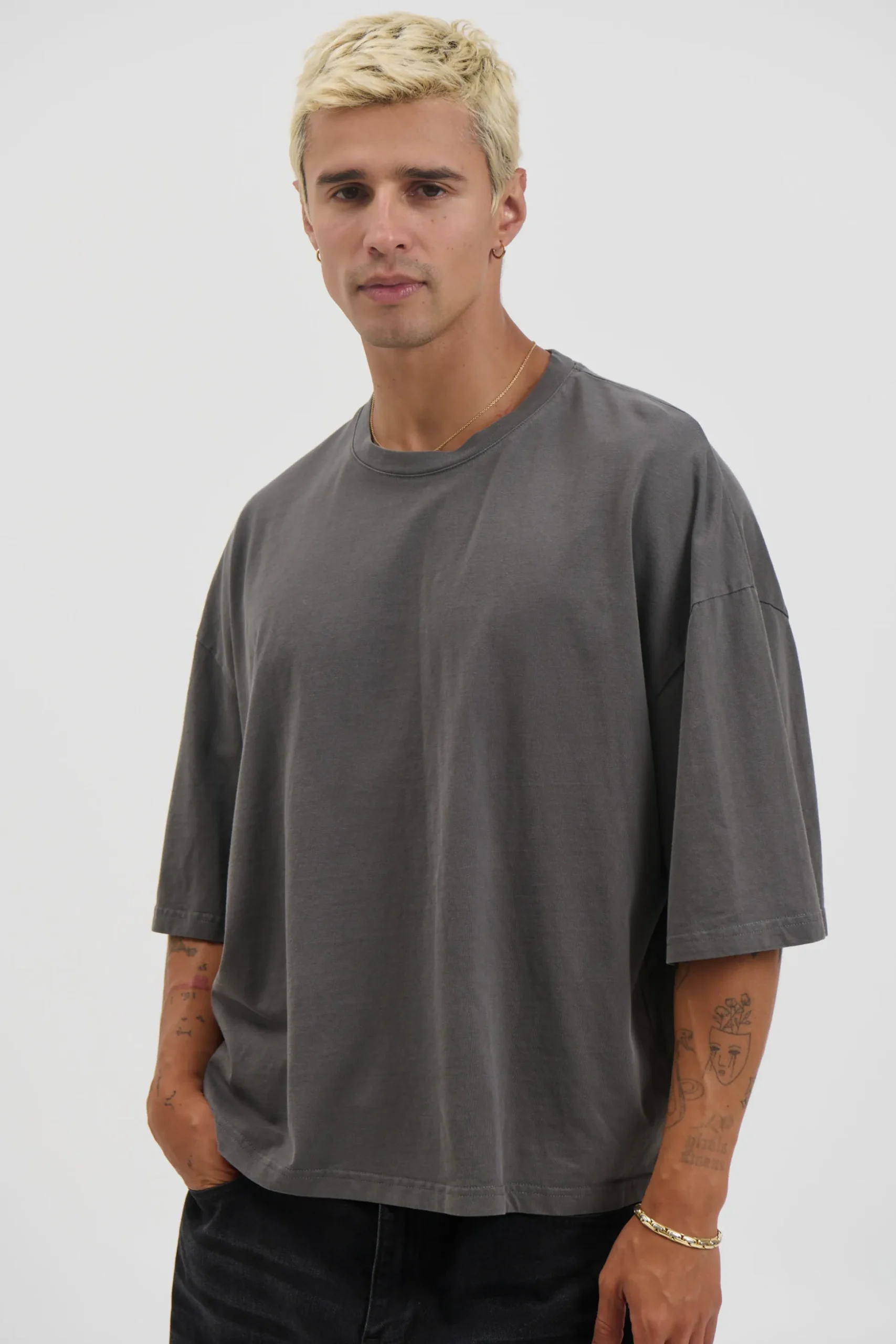 NTH Crop Box Tee Charcoal