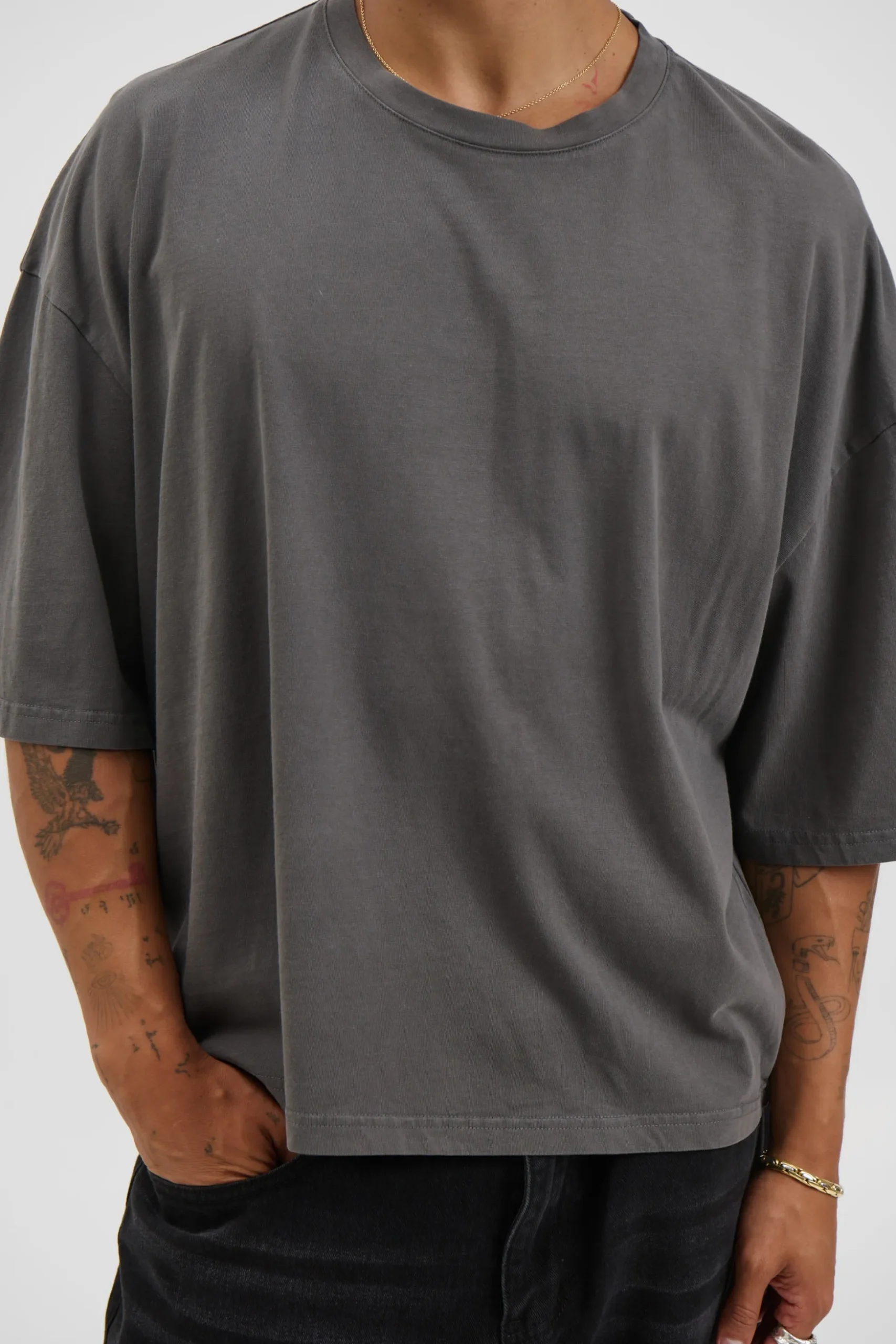 NTH Crop Box Tee Charcoal