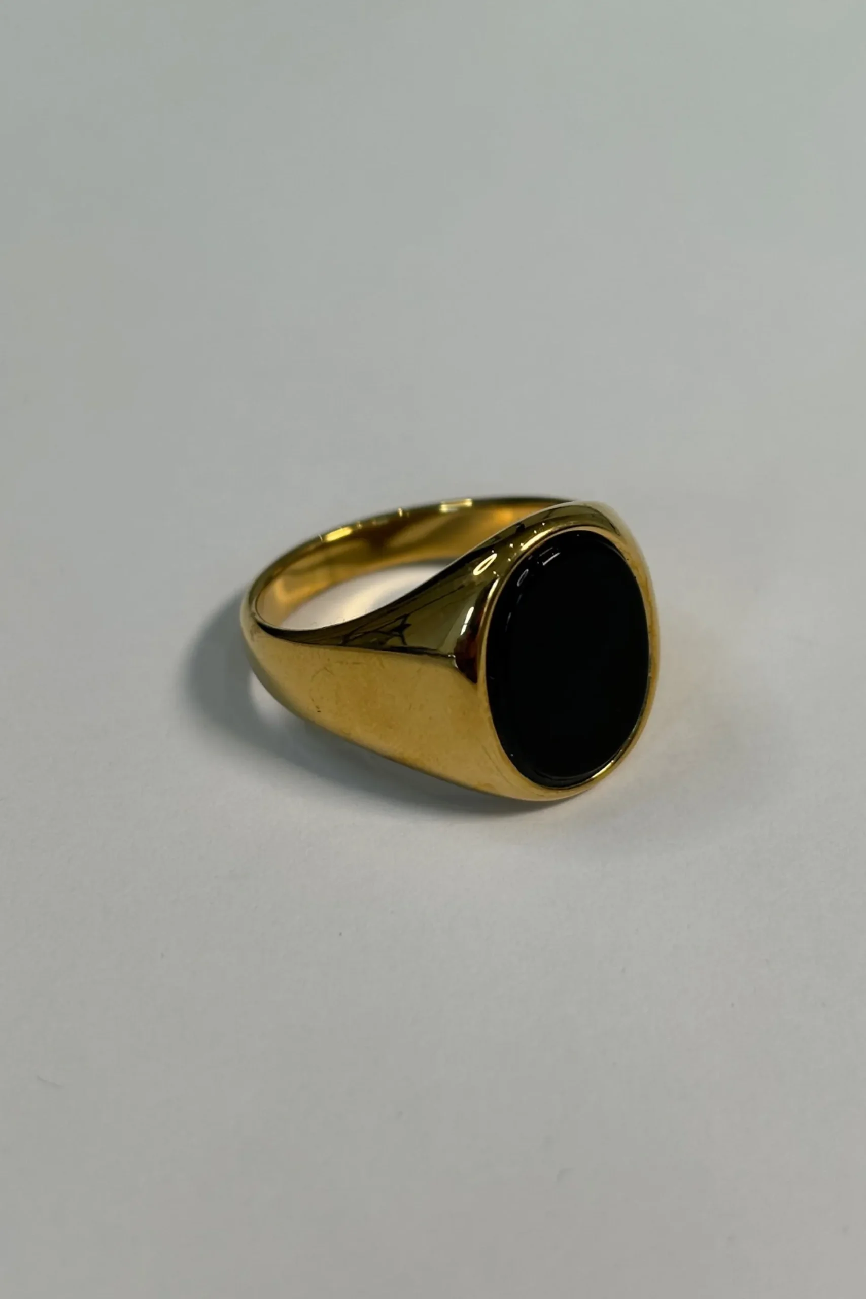 Premium NTH Stone Ring 18K Gold Plated Black