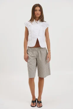 Sevigney Long Short Cream Check