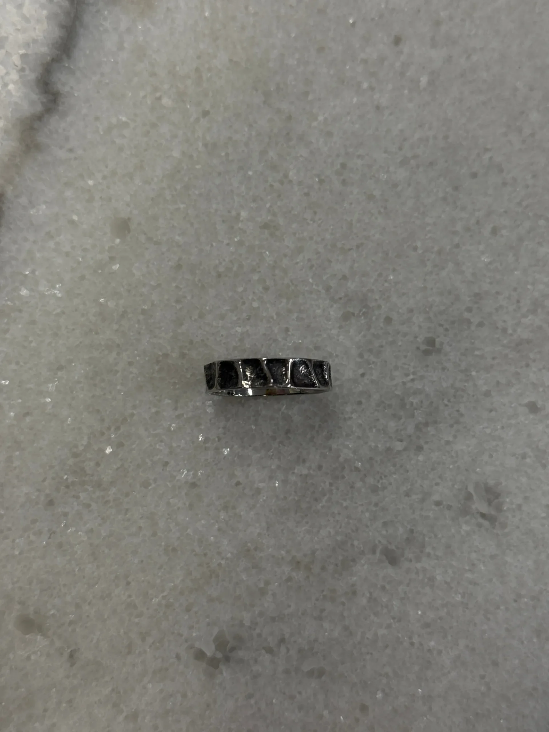 Texture Ring Antique Silver