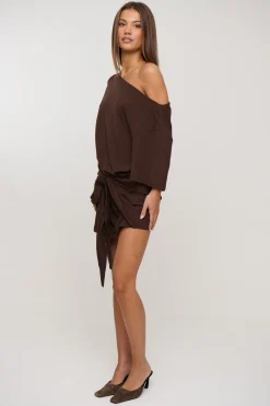 Tyla Mini Dress Chocolate