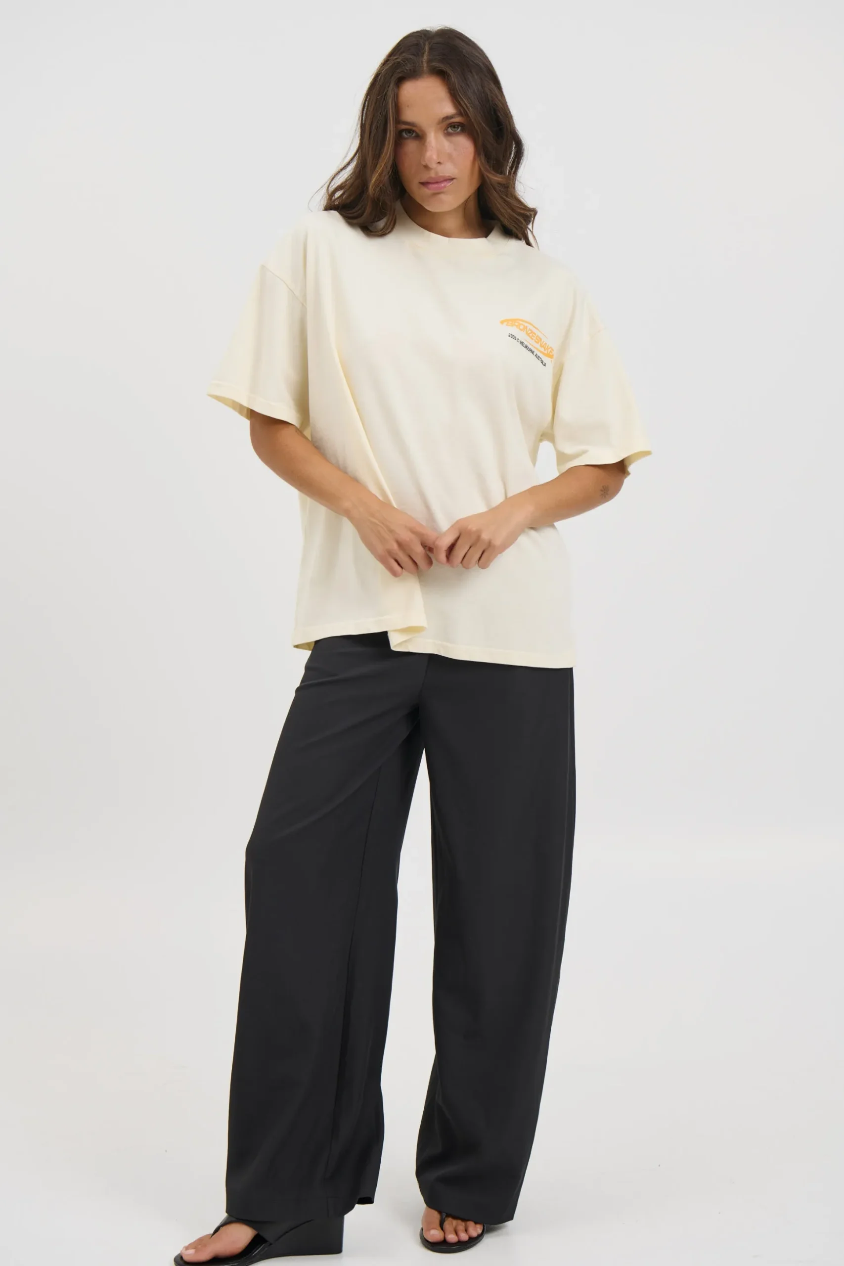 Unisex Bronze Snake Classic Tee Ivory