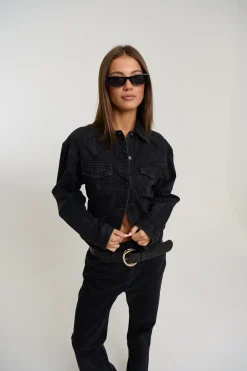 Violet Denim Jacket Backstage Black