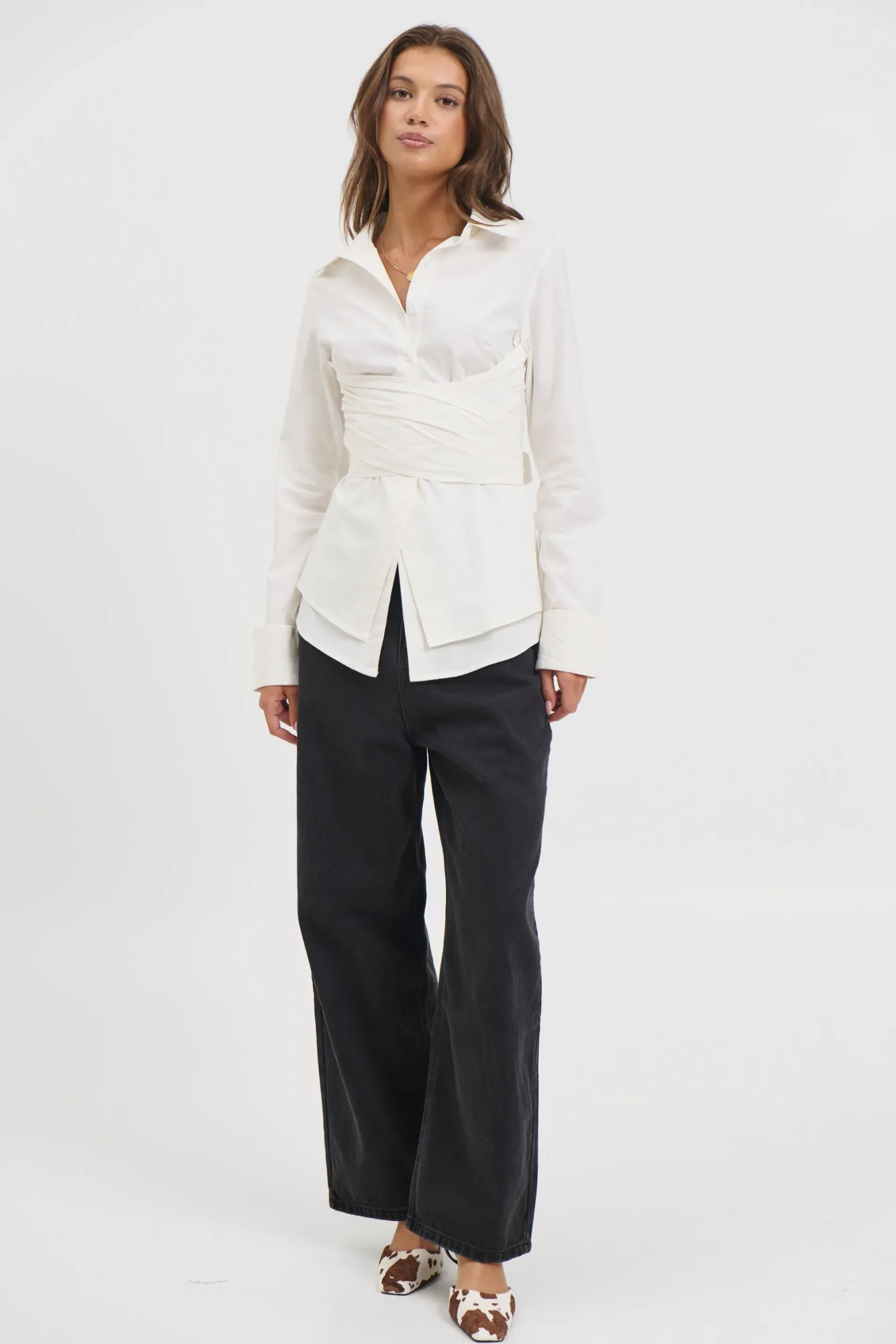 Vixon Wrap Shirt White