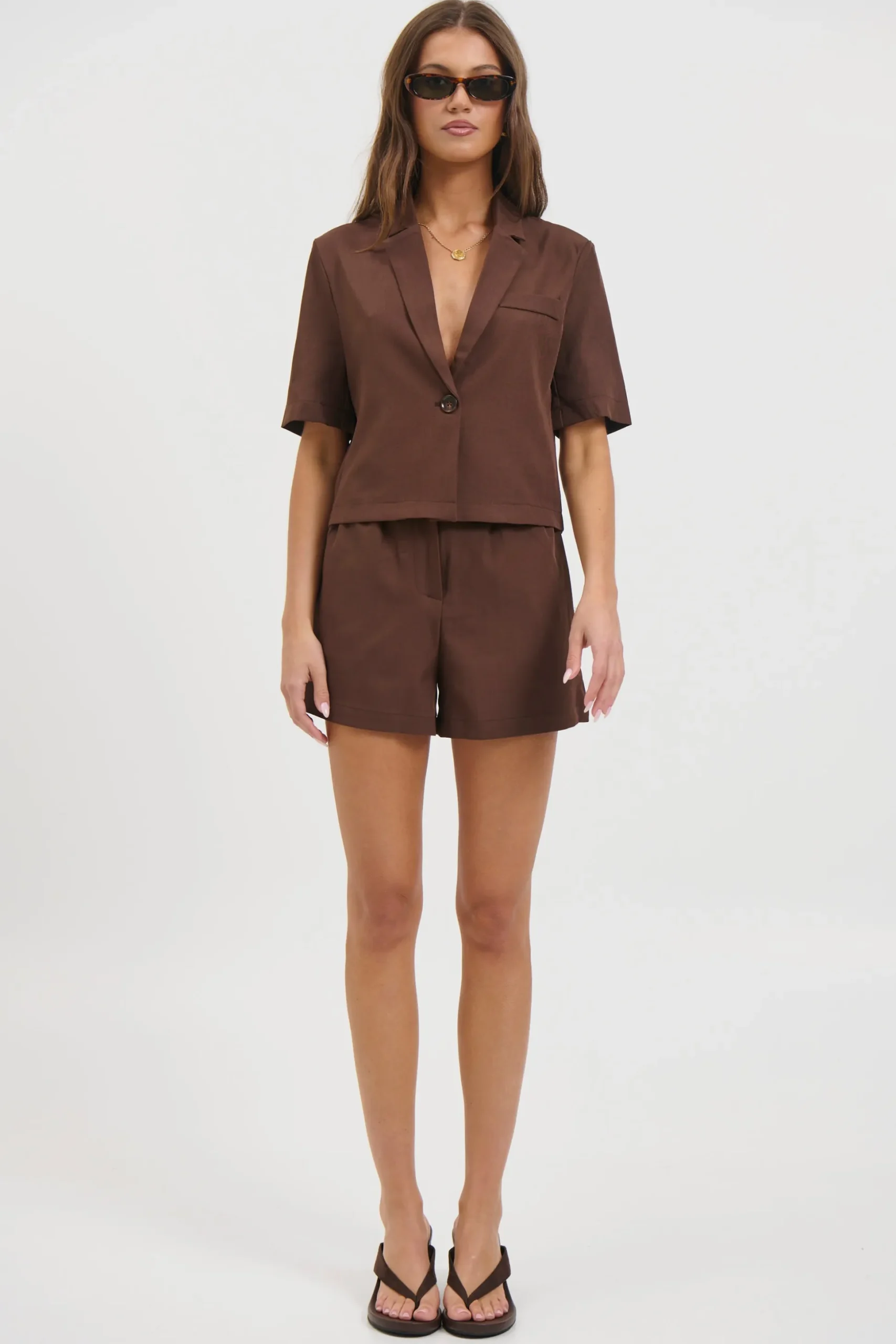 Zoe Short Sleeve Shirt Chocolate