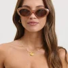 Kyla Oval Sunglasses Chocolate Crystal